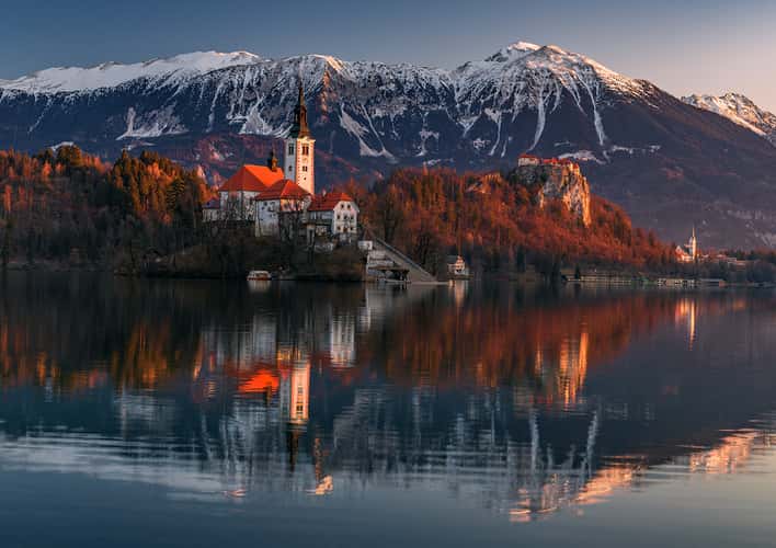 Lake Bled - Wooden Jetty - Rock covered with coins