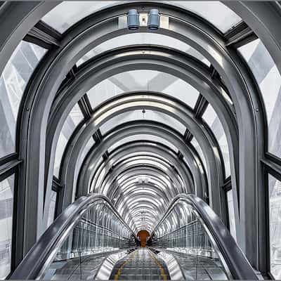 Escalator in the Umeda Sky building, Osaka, Japan