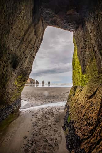View of The Three Sisters, Tongaporutu, North Island